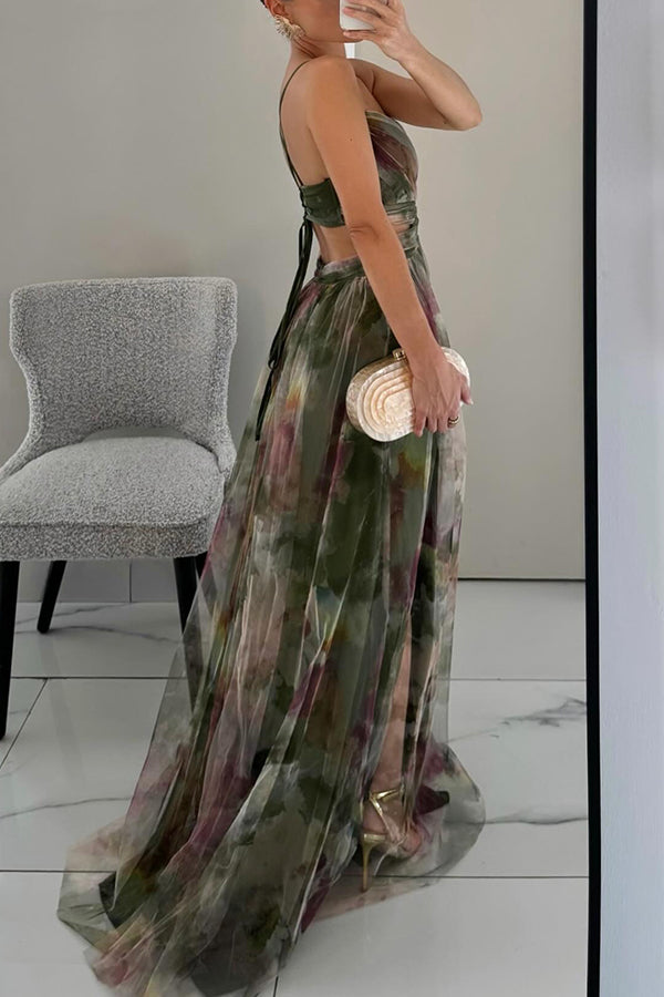 Floral Print Maxi Wedding Guest Dress
