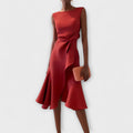 Draped Midi Wedding Guest Dress