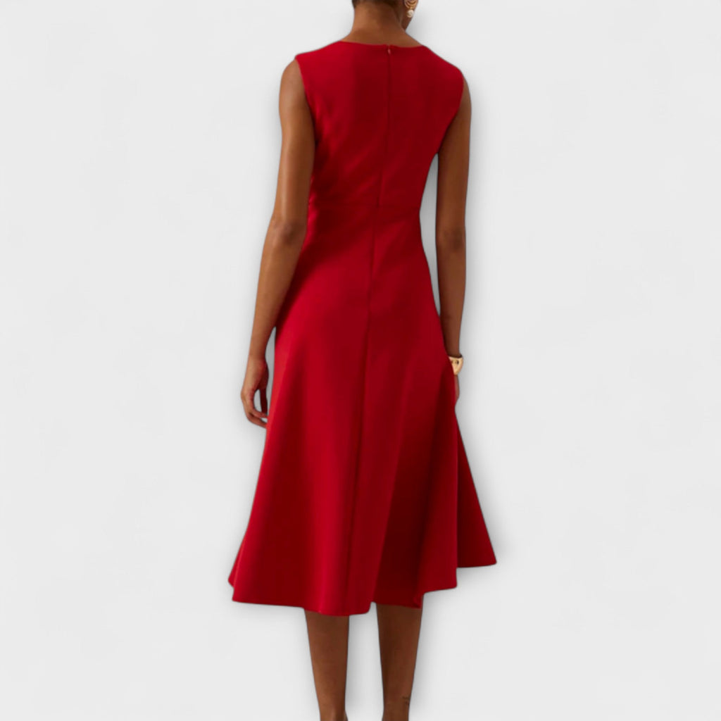 Draped Midi Wedding Guest Dress