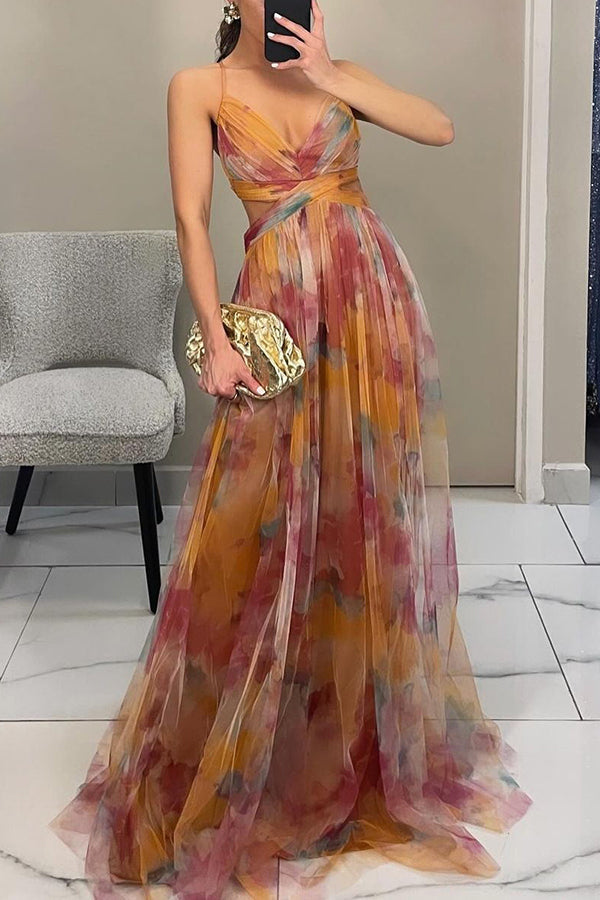 Floral Print Maxi Wedding Guest Dress