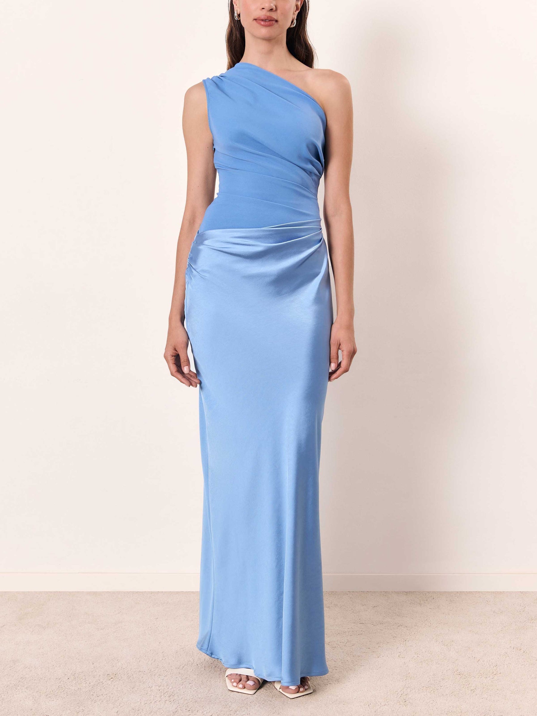One-Shoulder Pleated Wedding Guest Dress