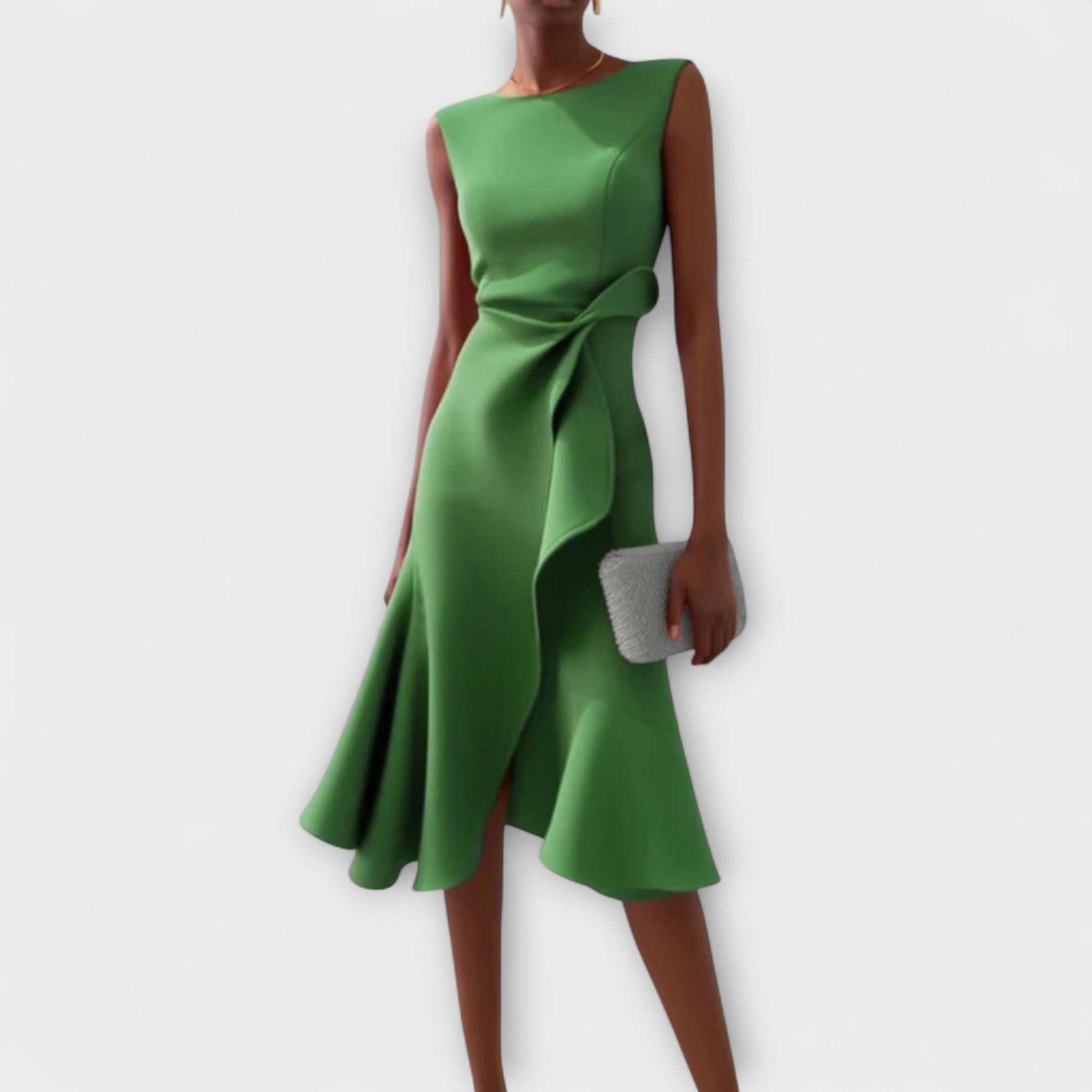 Draped Midi Wedding Guest Dress