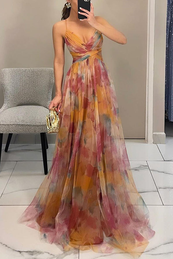 Floral Print Maxi Wedding Guest Dress