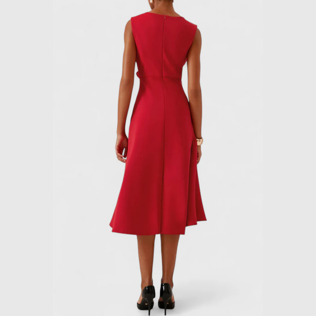 Draped Midi Wedding Guest Dress