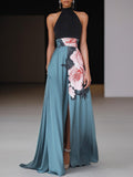 Floral Slit Maxi Wedding Guest Dress