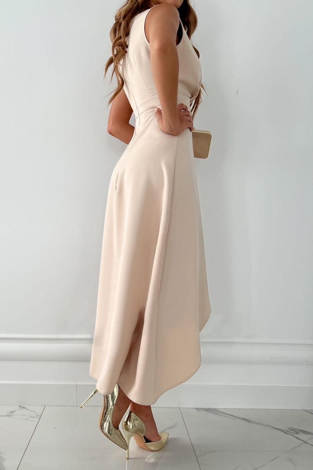 V-Neck Wrap Wedding Guest Dress